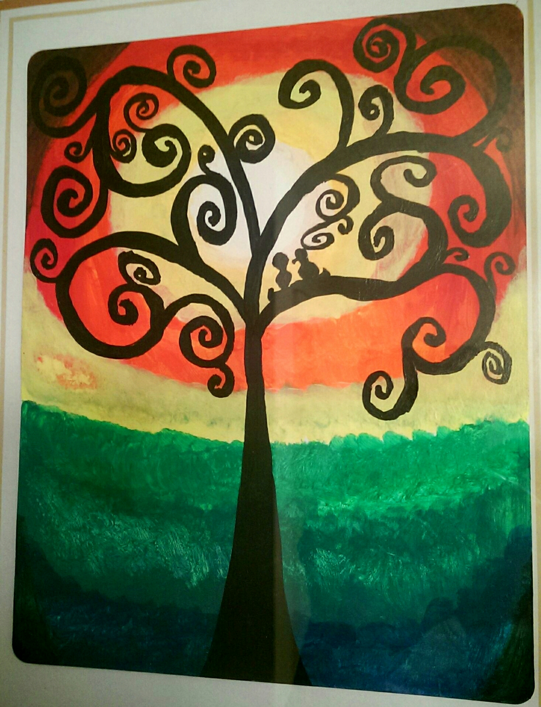 Swirly Tree and Love Birds